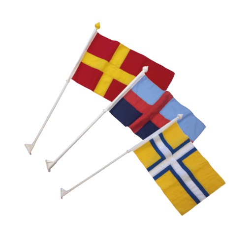 Komplett fasadset med Regionsflagga